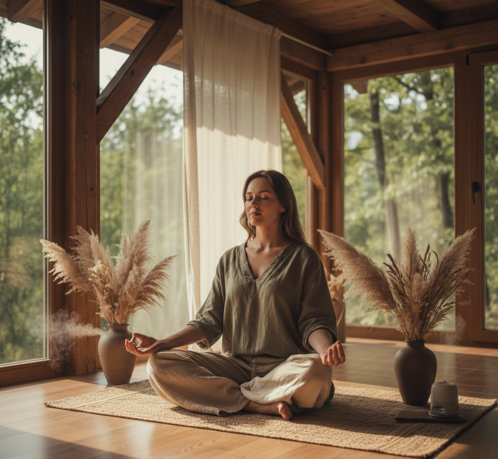 Kobieta wykonująca medytację Vipassana